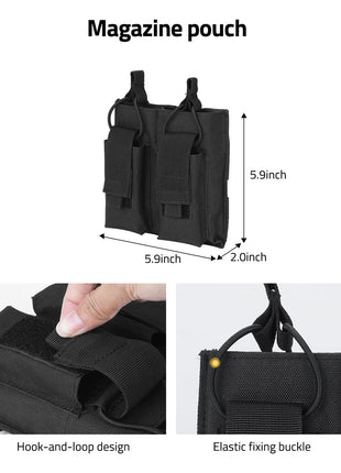CVLIFE Men Battle Multifunctional 7 in 1 Tactical Duty Belt with Magazine Pouch