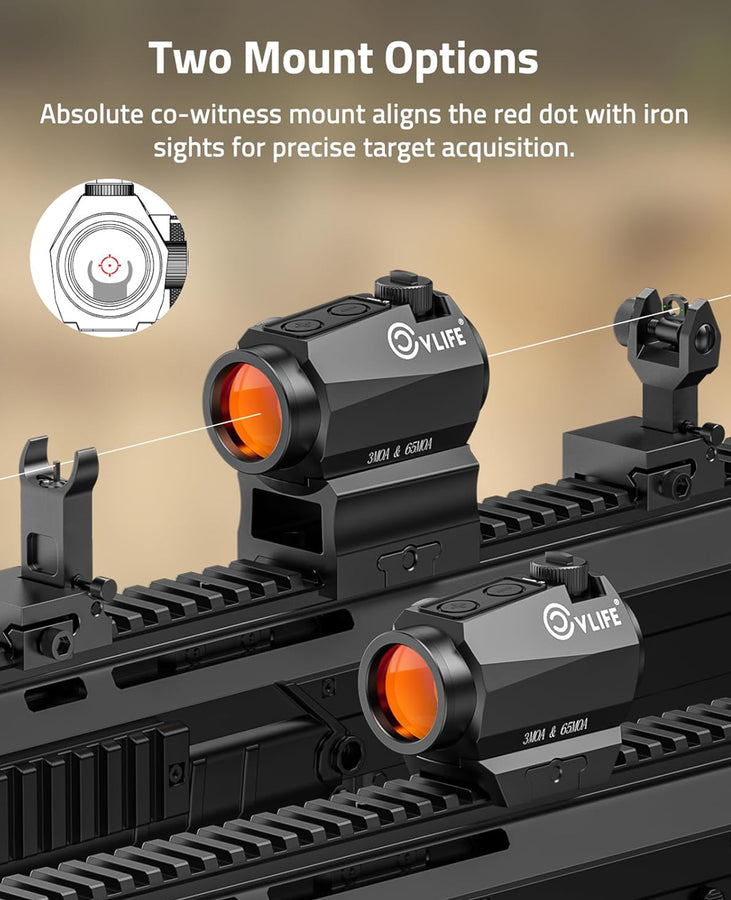 Vr Movement Reticule CVLIFE WolfCovert 3 MOA Dot & 65 MOA Circle Motion Awake Multiple Reti