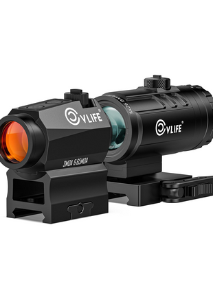 CVLIFE Multi-Reticle Red/Green Dot Sight & 3X Magnifier Combo - red
