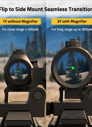 1-3X magnifier - CVLIFE Multi-Reticle Red/Green Dot Sight & 3X Magnifier Combo