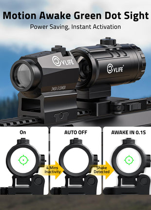 motion awake - CVLIFE Multi-Reticle Red/Green Dot Sight & 3X Magnifier Combo