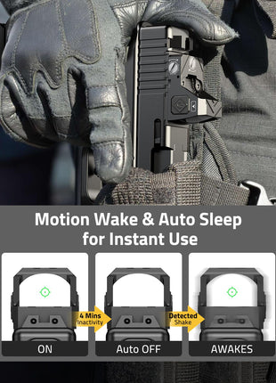 CVLIFE Multiple Reticle Green Dot Sight can motion wake and auto sleep