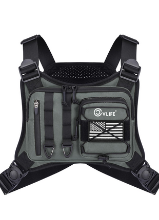 CVLIFE Outdoor Chest Bag Adjustable Running Vest Bag - Grey