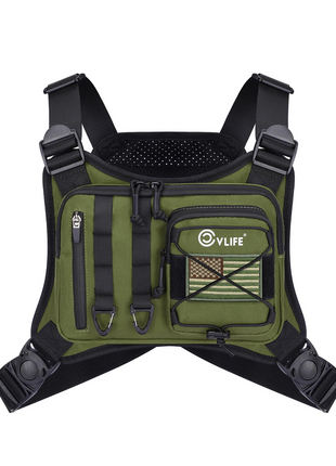 CVLIFE Outdoor Chest Bag Adjustable Running Vest Bag - Green