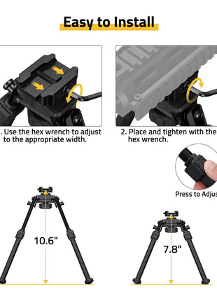 CVLIFE Picatinny Gewehr-Bipod verstellbare Rotation 360 Grad