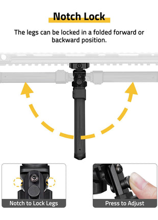 CVLIFE Picatinny Gewehr-Bipod verstellbare Rotation 360 Grad