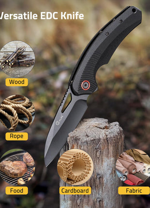 Versatile EDC Knife - CVLIFE Pocket Knife with 3" Sharp Blade G10 Ergonomic Handle