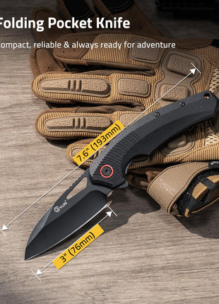 Folding Pocket Knife - CVLIFE Pocket Knife with 3" Sharp Blade G10 Ergonomic Handle