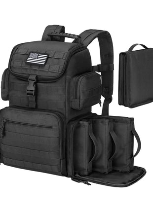 CVLIFE Range Backpack for Handguns Gun Pistol Bag for Shooting - black