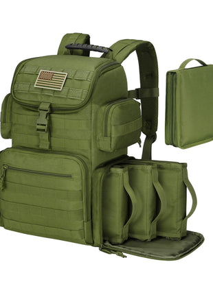 CVLIFE Range Backpack for Handguns Gun Pistol Bag for Shooting - green