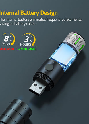 internal battery design - CVLIFE Rechargeable Green/Red Bore Sight Laser Kit