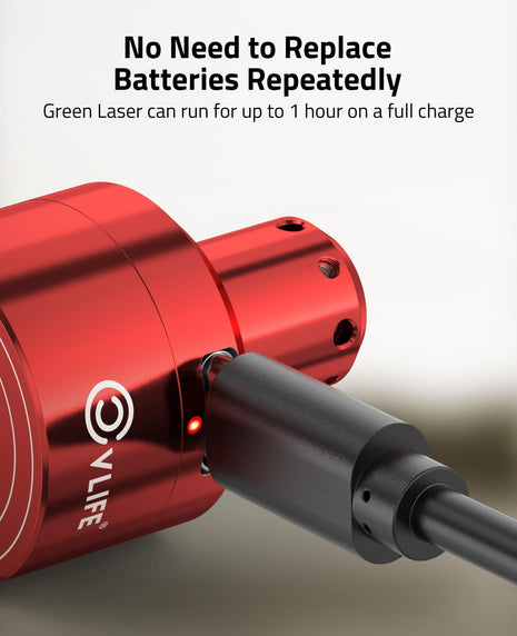 No need to replace batteries repeatedly - CVLIFE Rechargeable Green/Red Laser Bore Sight