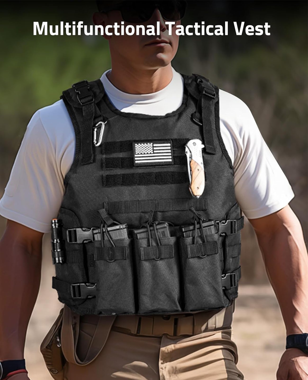 CVLIFE Removable and Simple Weighted Tactical Vest