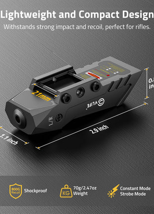 Lightweight and compact design - CVLIFE Rifle Laser Sight Compatible with Picatinny Rail