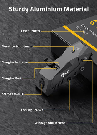 Sturdy aluminium material - CVLIFE Rifle Laser Sight Compatible with Picatinny Rail