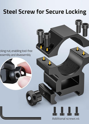 CVLIFE Scope Rings Mount Enabling Tool-free Assembly and Disassembly