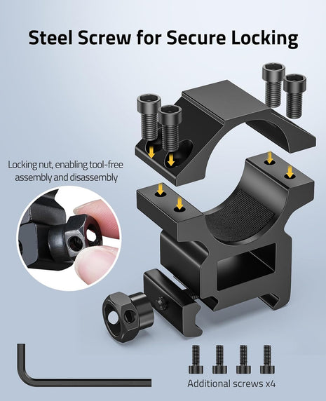 CVLIFE Scope Rings Mount Enabling Tool-free Assembly and Disassembly