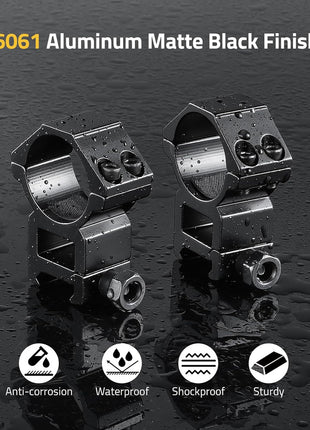 CVLIFE Scope Rings Mount Adopts 6061 Aluminum Matte Black Finish.