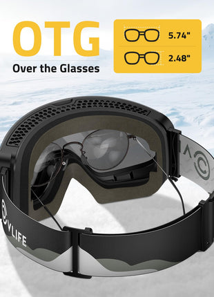 OTG over the glasses - CVLIFE Ski Goggles OTG, Snow/Snowboard Goggles