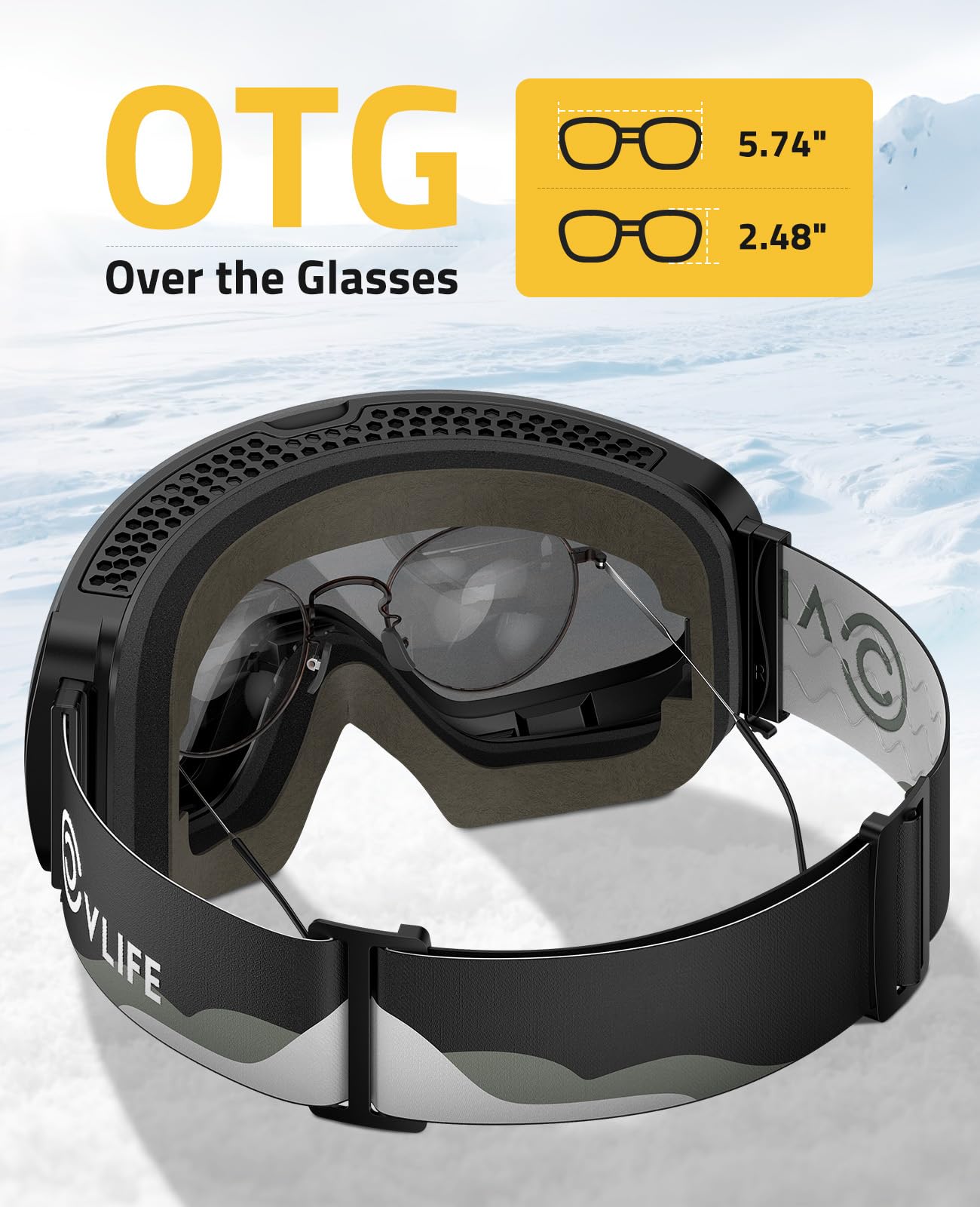 otg snow goggles CVLIFE Ski Goggles OTG, Snow/Snowboard Goggles