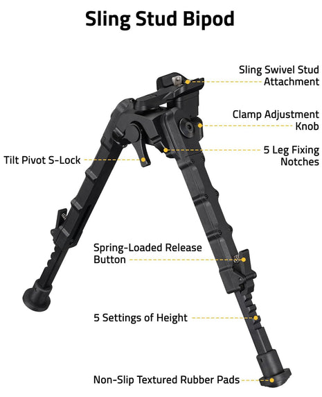 CVLIFE Bipod Sling Stud Rifle Bipod