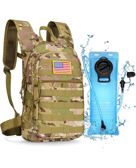 CVLIFE Tactical Hydration Backpack with 3L TPU Water Bladder-CP
