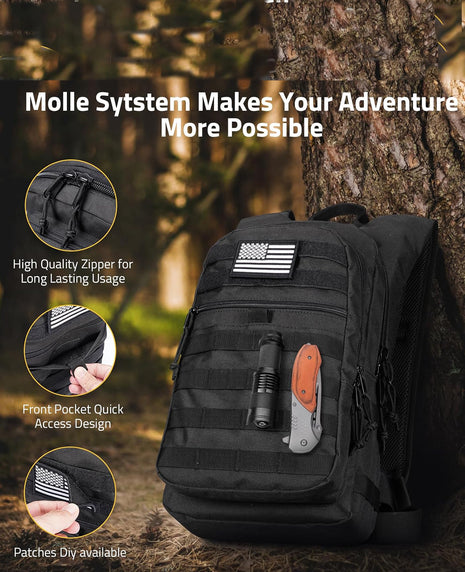 CVLIFE Tactical Hydration Backpack with Molle Lightweight Large Capacity
