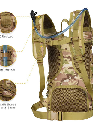 CVLIFE Tactical Hydration Backpack with 3L TPU Water Bladder
