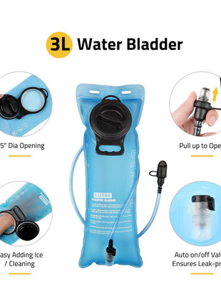 CVLIFE Tactical Hydration Backpack with 3L Water Bladder
