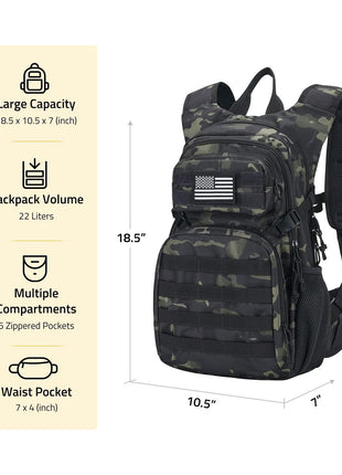 Size of CVLIFE Tactical Hydration Backpack