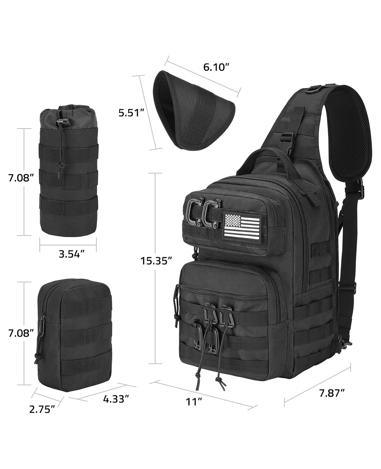 black kelty tactical sling messenger backpack CVLIFE Sling Bag Backpack for Men