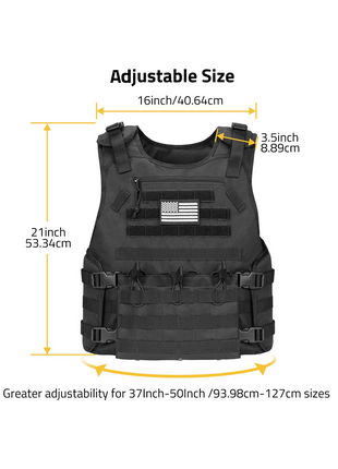Adjustable size - CVLIFE Tactical Vest with Zipper Bag