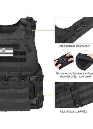 Quick release system - CVLIFE Tactical Vest with Zipper Bag