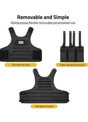 Removable and simple - CVLIFE Tactical Vest with Zipper Bag