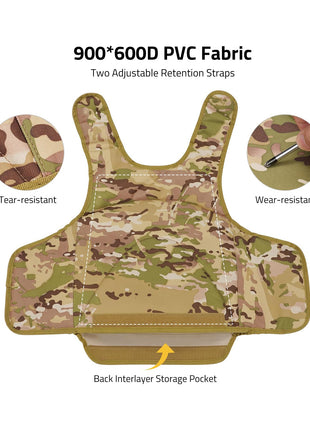 Chaleco táctico CVLIFE con sistema de correas Molle con bolsa con cremallera
