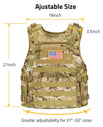 CVLIFE Adjustable Outdoo Tactical Vest With Zippe Bag Black