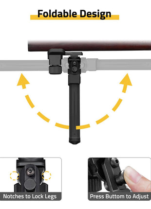CVLIFE Tiltable Sling Stud Rifle Bipod with Foldable Design