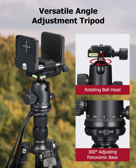 Versatile angle adjustment tripod - CVLIFE Tripod Rest with 360° Swivel Ball Head