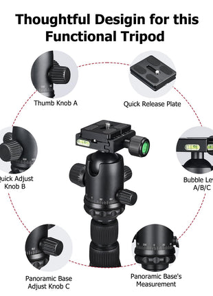 Thoughtful design for this functional tripod - CVLIFE Tripod Rest with 360° Swivel Ball Head