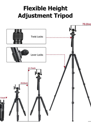 Flexible height adjustment tripod - CVLIFE Tripod Rest with 360° Swivel Ball Head