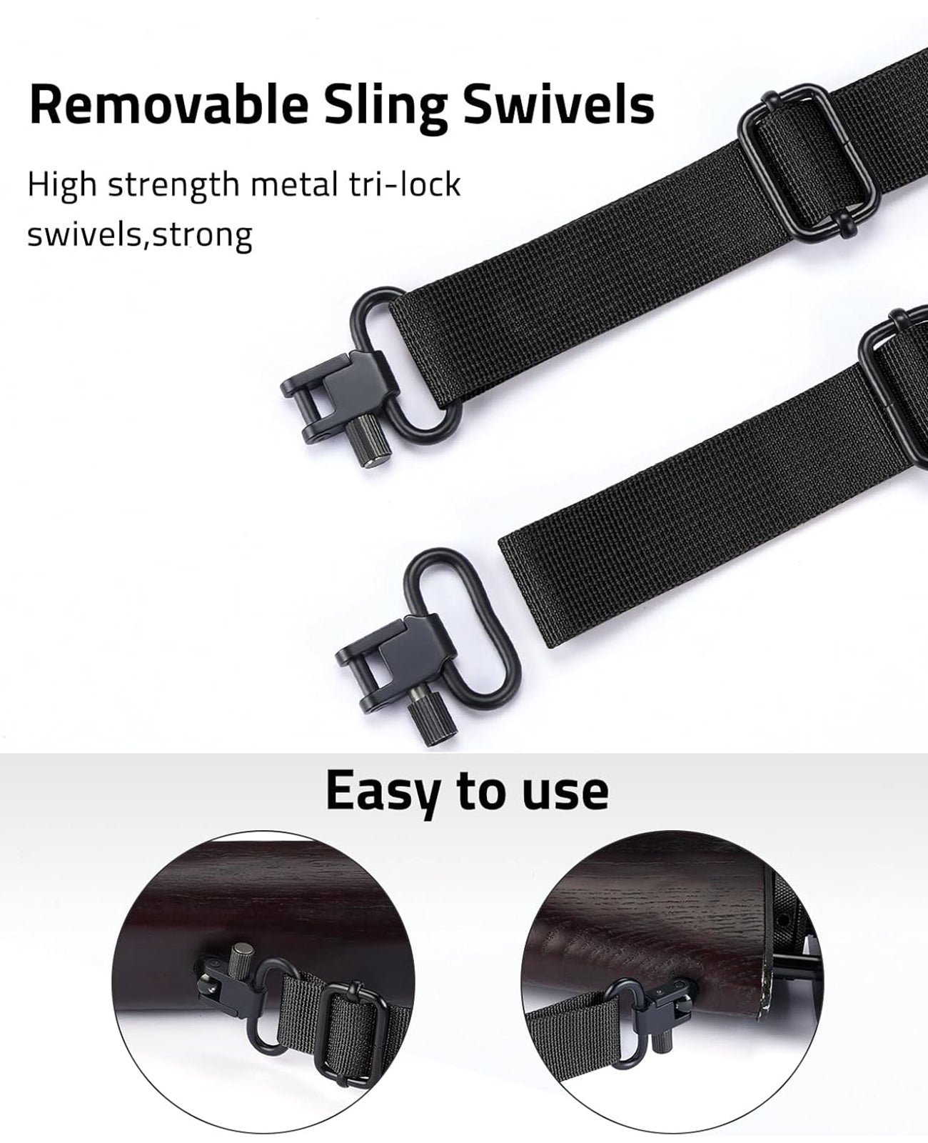 CVLIFE Two Point Rifle Sling with Wide Neoprene Padded