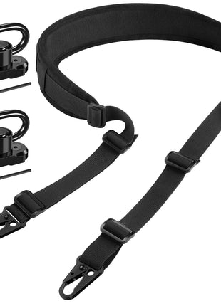 CVLIFE Two Point Sling Quick Adjust Rifle Sling 2-Pack Gun Swivels - black