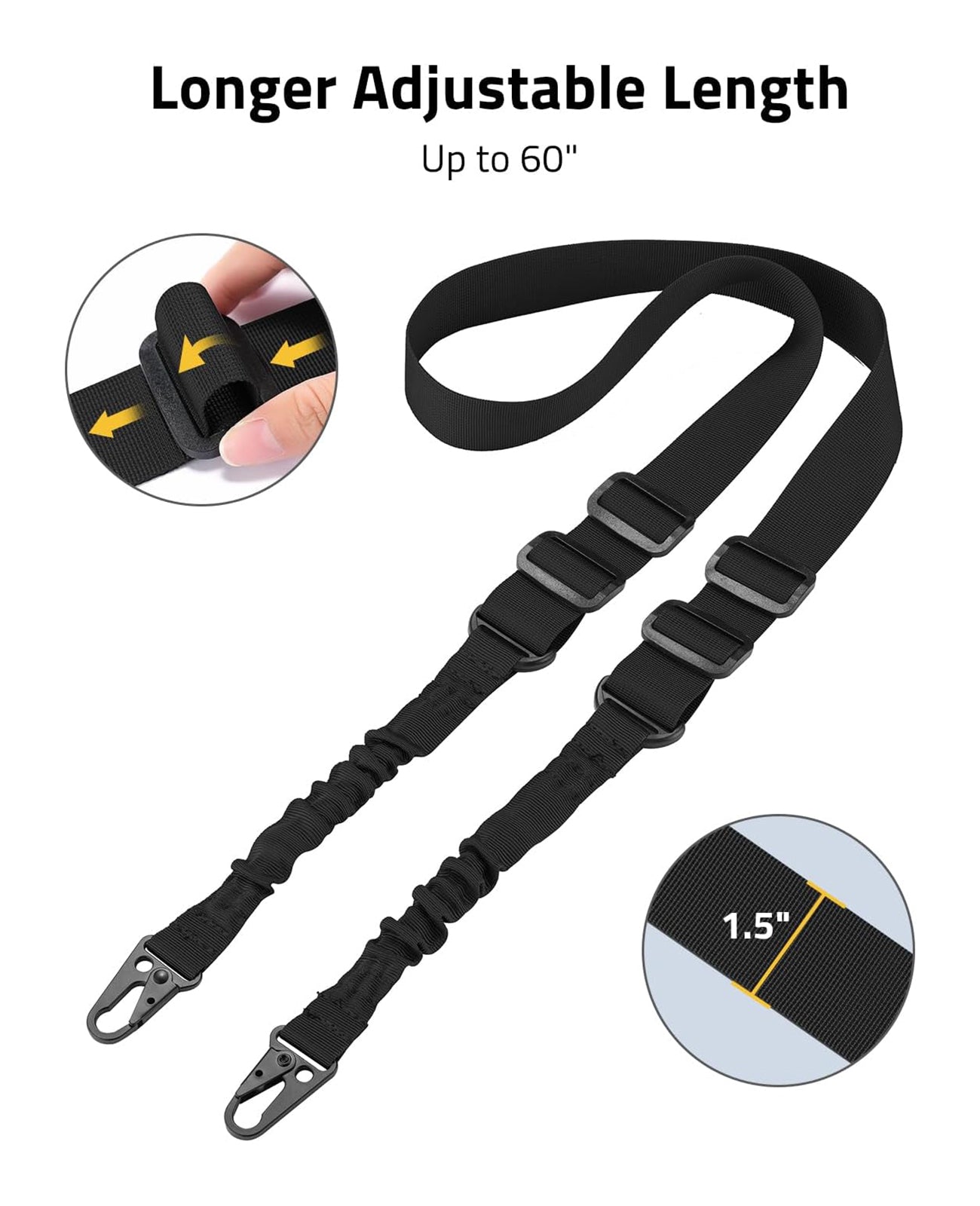 BOOSTEADY Black Shotgun Sling With Shell Holder, 2 Point Non-Slip