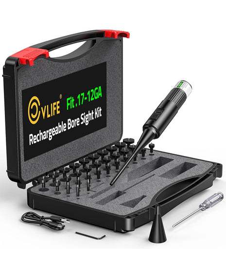 CVLIFE Upgraded Rechargeable Bore Sight Laser with 32 Adapter Kit - Green Laser