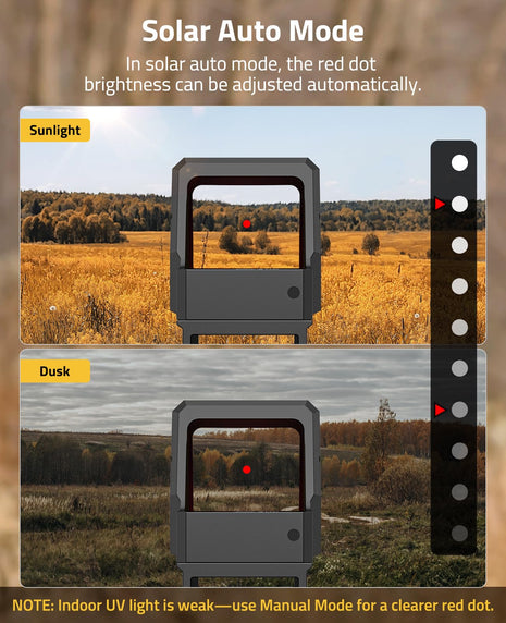 CVLIFE WildHawk 2MOA Dot & 40MOA Circle Solar Red Dot Sight