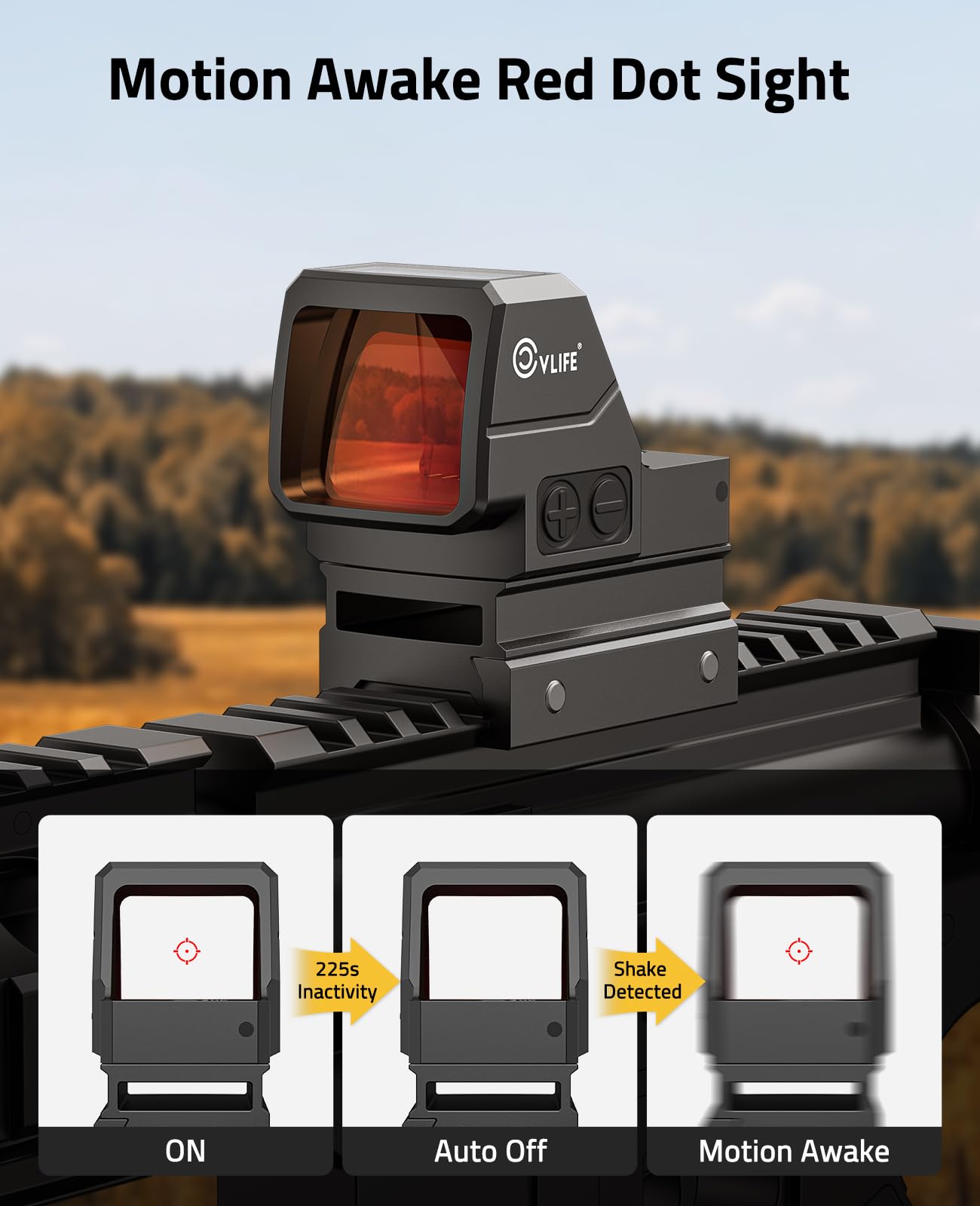 CVLIFE WildHawk 2MOA Dot & 40MOA Circle Solar Red Dot Sight