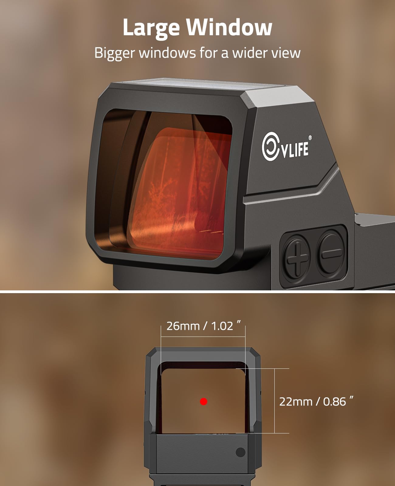 CVLIFE WildHawk 2MOA Dot & 40MOA Circle Solar Red Dot Sight