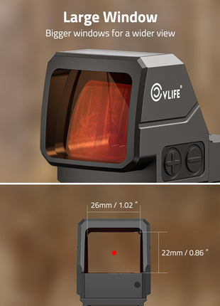 CVLIFE WildHawk 2MOA Dot & 40MOA Circle Solar Red Dot Sight
