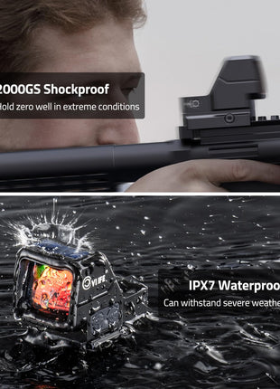 CVLIFE WildHawk 2MOA Dot & 40MOA Circle Solar Red Dot Sight