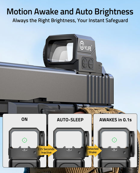 CVLIFE WildHawk motion awake Enclosed Auto-Brightness Green Dot Sight